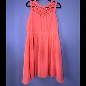 Xhilaration Coral Halter Dress (Size XL)